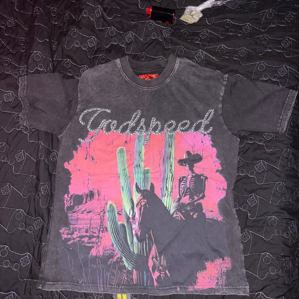 Tadspeed Men's Graphic Tee - Black and Pink